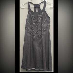 PrAna Woman’s XS Cantine Dress Gray White Bra Halter Adjustable Back